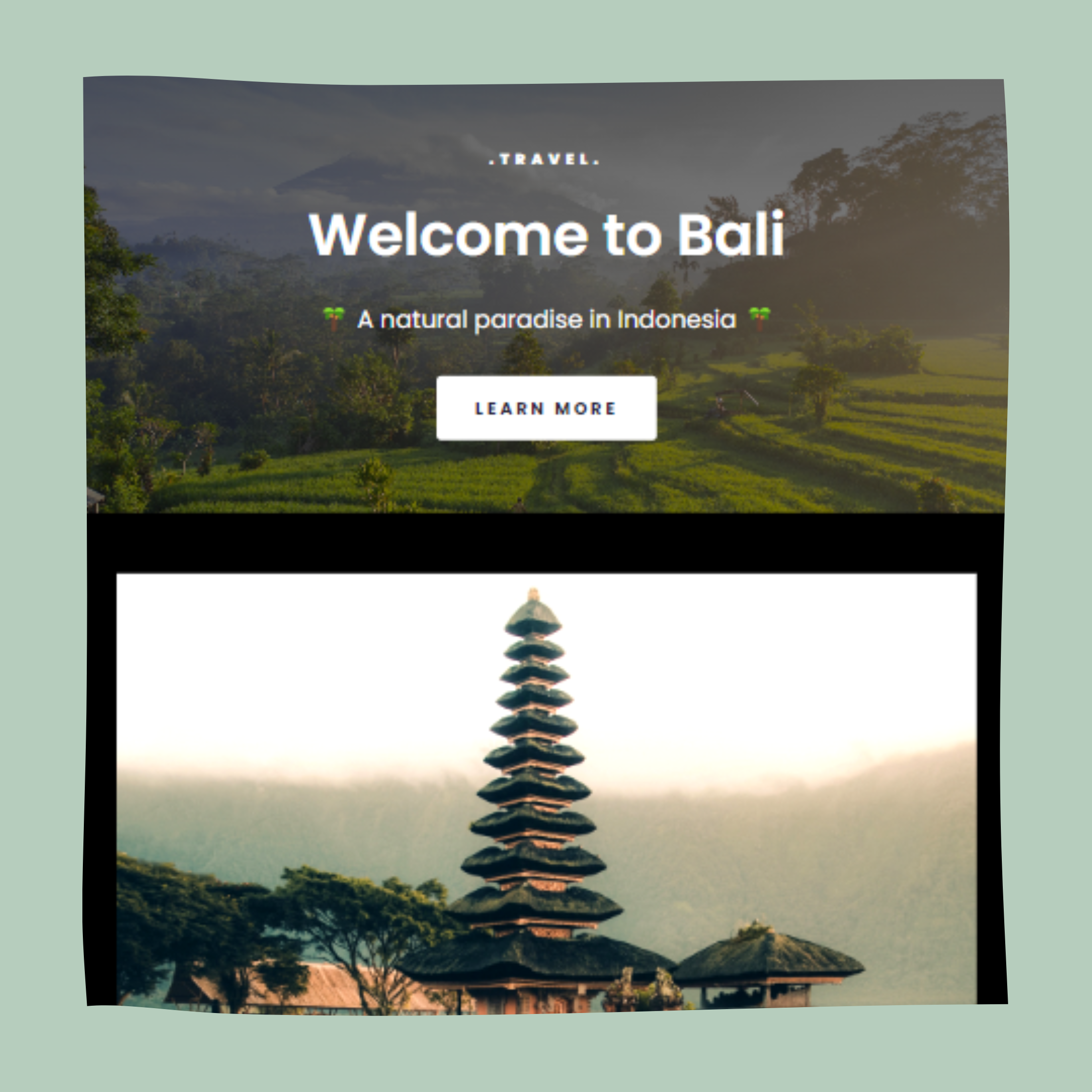 travel page project
