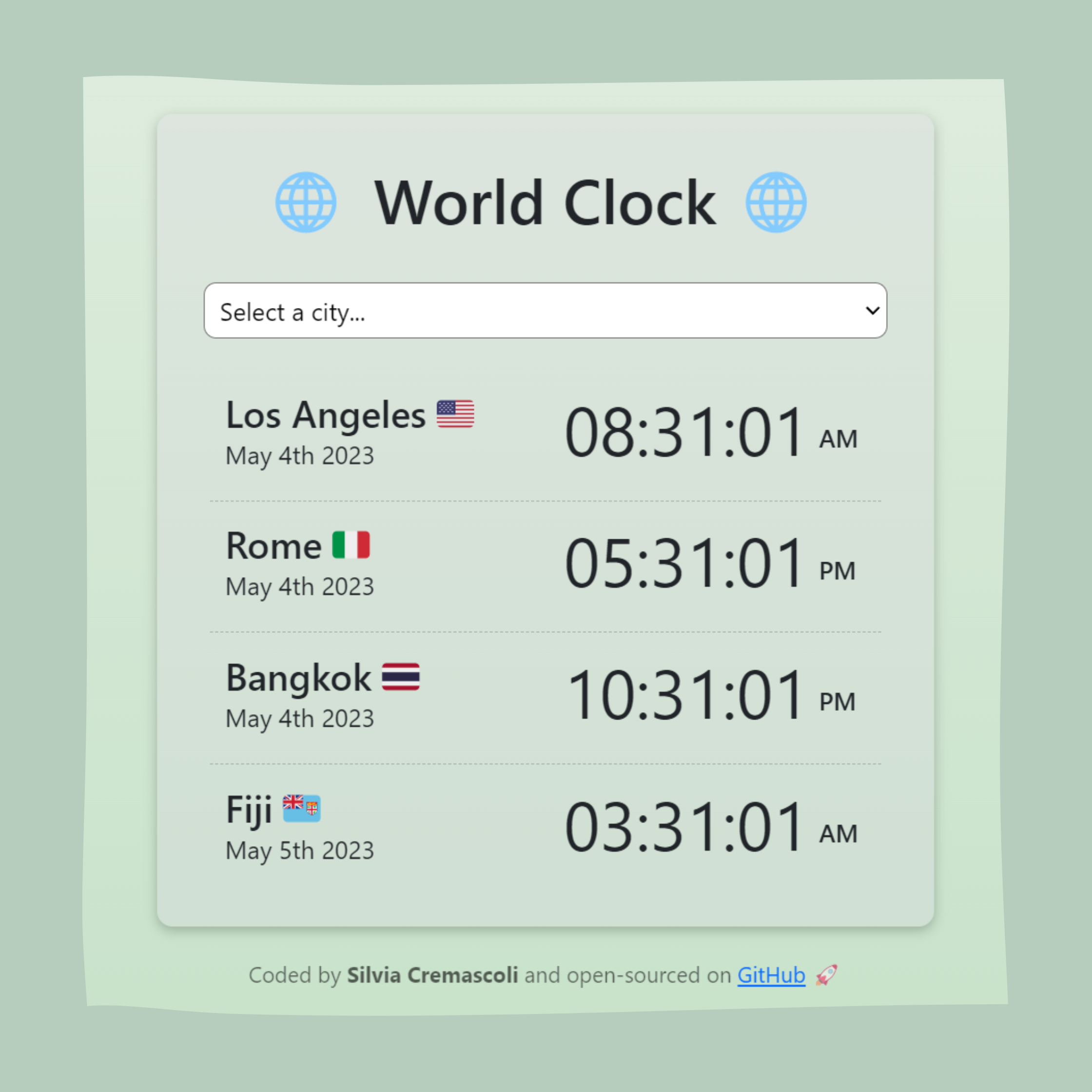 world clock project